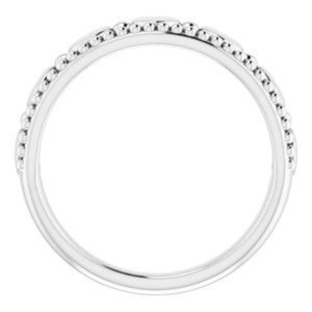 Sterling Silver Stackable Beaded Heart Ring - image 2